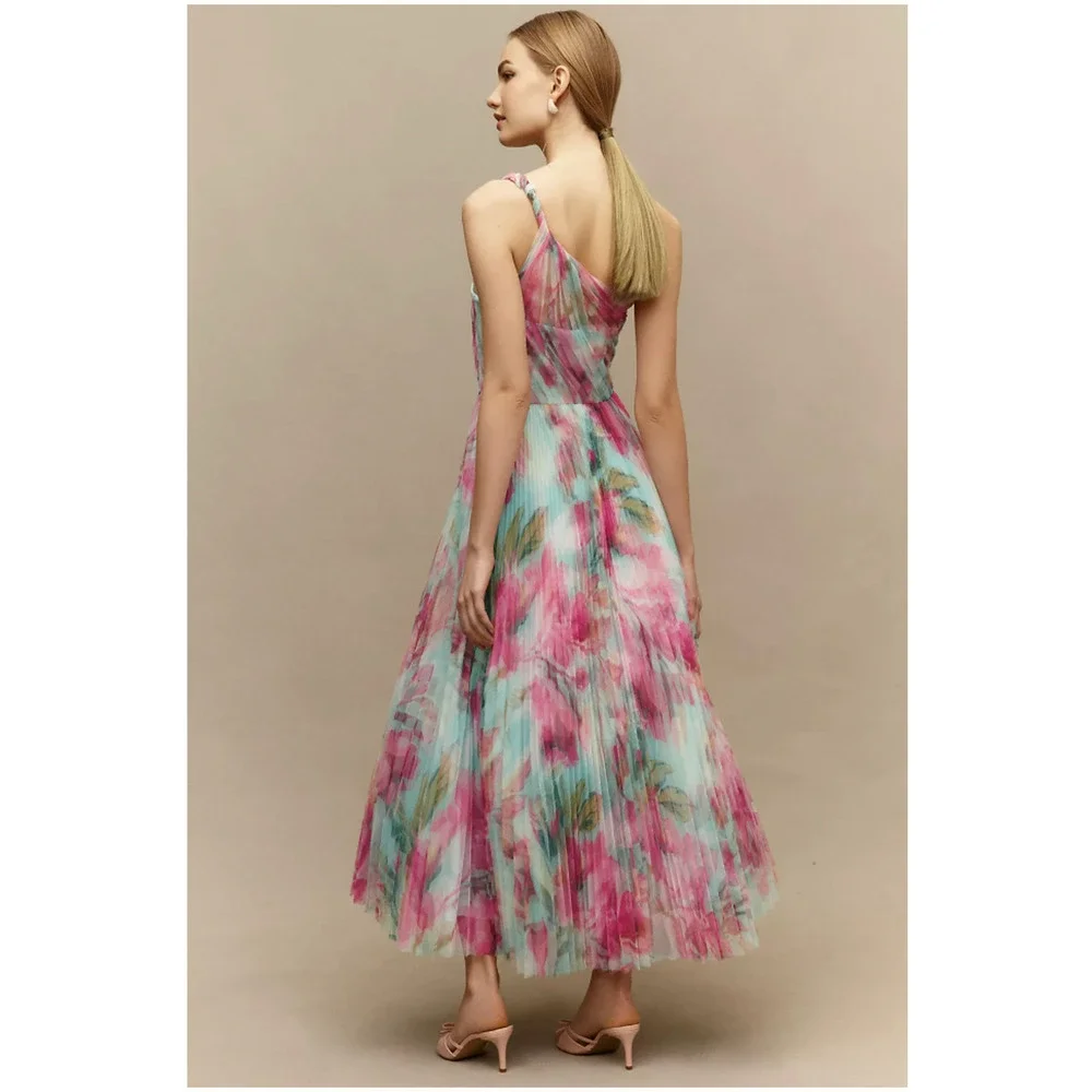 Anthropologie Hutch Tulle One-Shoulder Midi Dress 12 NEW